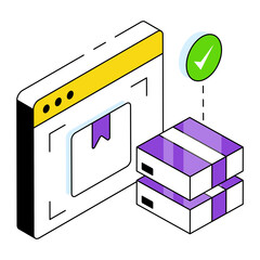 An icon design of online package 