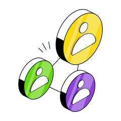 A group of people, isometric design of team icon