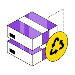 Editable design icon of parcel recycling 