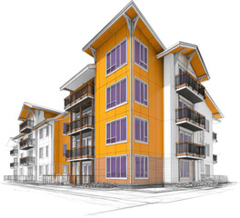 Building isolated on transparent background