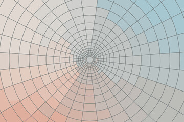 Obraz premium Blue illustration balance forming circular web coral hues structure concentric vector abstract