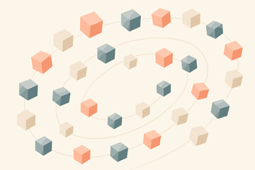 Spinning illustration dynamics ivory trajectories curved abstract gradients cube vector cubes motion