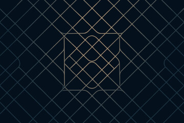 Interconnected overlapping lattice precision shapes illustration structure thin metallic vector forming symmetrical