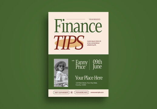 Beige Minimalist Finance Tips Flyer Set