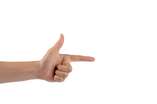 Portrait of hands and fingers in various ways on transparent background