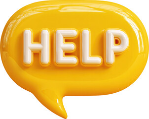 Help speech bubble isolated on transparent background