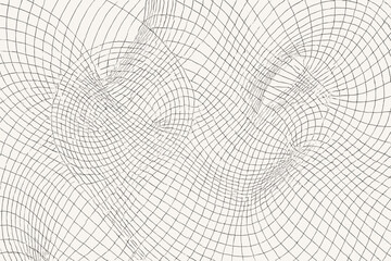 Layered interference geometric circular background mesh vector illustration curved creating patterns resembling