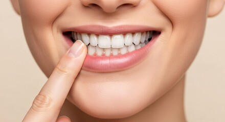 Fototapeta premium Radiant Smile A Confident Portrait of Dental Health and Beauty Showcasing Perfect Teeth Whitening and Oral Care Promoting a Healthy and Attractive Appearance 180Chars