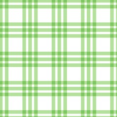 Green gingham plaid pattern background. Minimalist green checkered pattern. Seamless tartan texture with soft lines for fabric, wallpaper, or modern digital design.