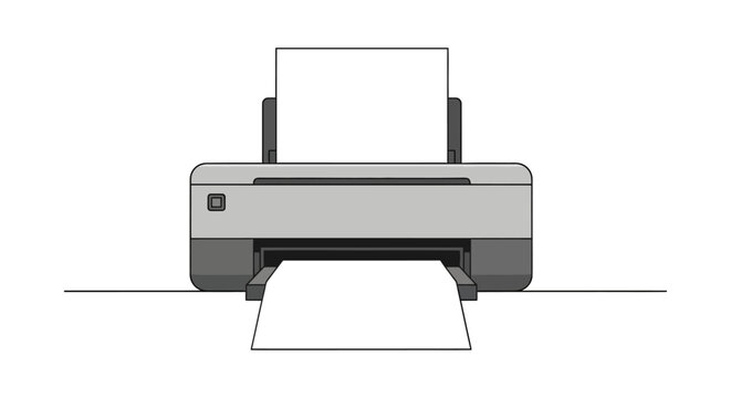Simple vector illustration of a printer with paper, perfect for printing related concepts