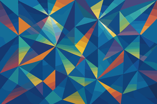 Clean color geometric prism shapes symphony illustration bending featuring vector pattern geometry