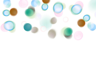 Colorful bokeh lights background. Blurred circle shapes. PNG image, christmas glowing bokeh dust