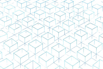 Infinite lines modular cubic perspective creating built mesh illustration vector from