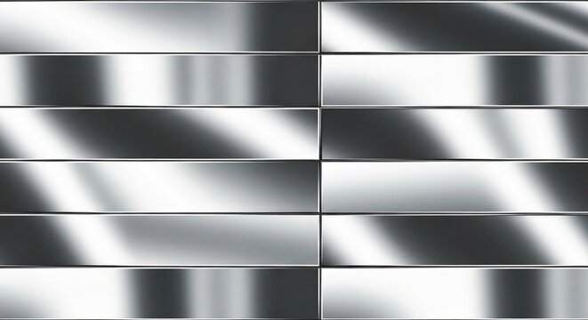 Metallic rectangles reflecting light with varying shades arranged in a grid pattern