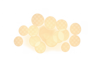 Bokeh lights creating an abstract glow, shimmering gold overlay with transparent background