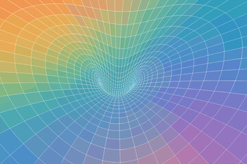 Mesh vector spatial curved forming geometry lines illuminated abstract illustration warped