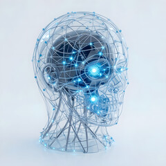 Digital Hologram Brain Representing AI Technology