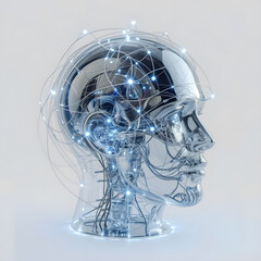 Digital Hologram Brain Representing AI Technology 3D
