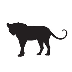 lion and leopard silhouette vector illustration