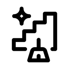 Stairs Cleaning Icon representing maintenance, hygiene, and surface care in building environments