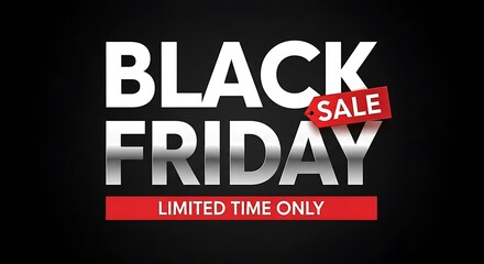 Black friday sale limited time only banner on black background design