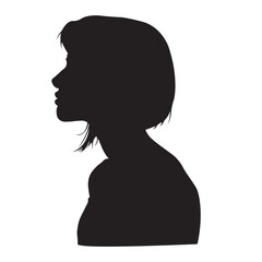 Beautiful Face Woman Side View Silhouette