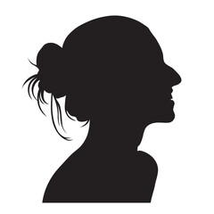 Beautiful Face Woman Side View Silhouette
