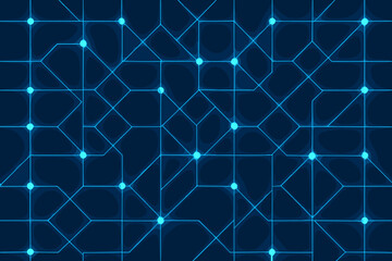 Obraz premium Illumination lines vector glowing grid modular dots illustration creating intersecting quantum clean