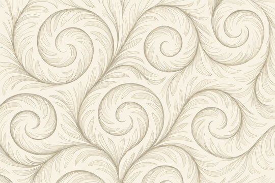 Elegance arrangement feathery spiral illustration featherloop neutral suggesting calm vector symmetrical elegant