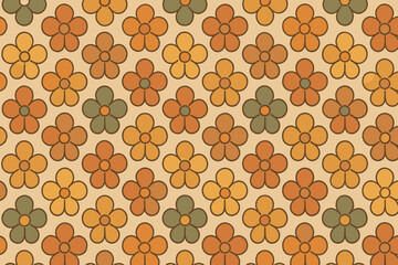 Warm charm earthy aligned geometric small outlines vector subtle grid floral illustration