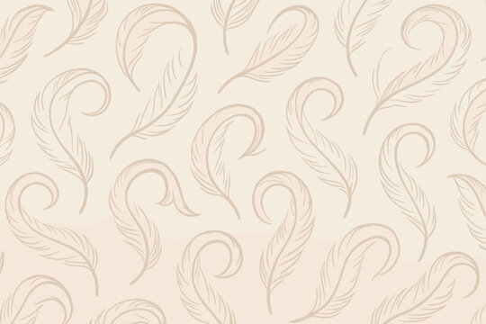 Illustration fade soft color pale pattern feathers vector feather tones neutral peach