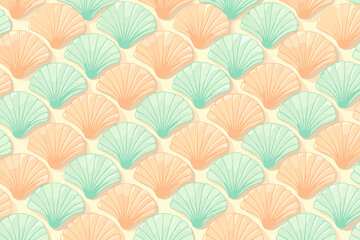 Obraz premium Elegant illustration gentle elegance pattern layered depth shell coastal wave shells vector