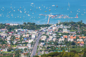 city view from the top hill of Phuket,Thailand