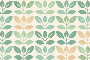 Geometric botanical horizontal pattern vector stylized illustration continuous motifs symmetrical leaf expressing