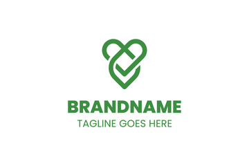 Nature Love Simple Line Logo, symbolizing love, growth, and harmony with nature