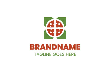 Pizza Flower Simple Modern Logo, symbolizing creativity, joy, and delicious harmony