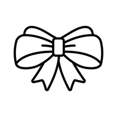 Decorative bow line icon, perfect for adding a festive touch.