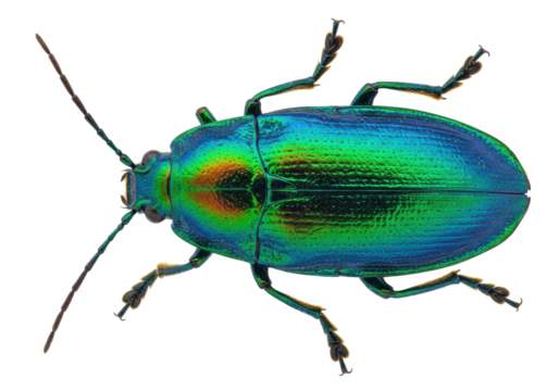 Isolated iridescent beetle insect Arthropod Arthropoda Chrysomelidae invertebrate Hexapoda