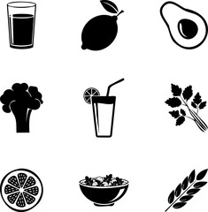 Healthy Food Clipart Black and White
