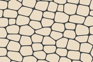 Seamless tactile subtle overlapping vector cobblestone outlines pattern illustration forming floor design