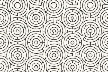 Continuously geometric illustration circular background maze intersecting vector balance patterns minimal soft