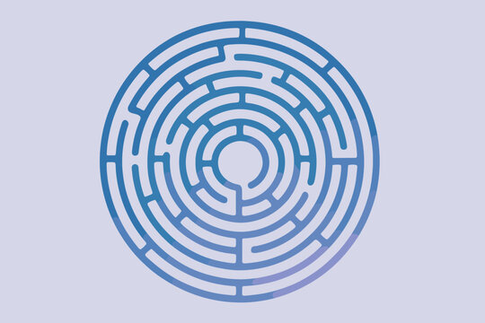 Fine visual creating concentric formed smooth minimal vector maze gradients circle illustration