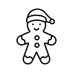 Gingerbread man cookie line vector design in modern style