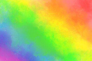 虹色の水彩テクスチャー素材イラスト