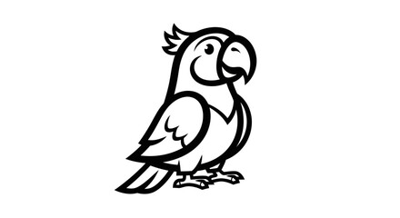 Charming Cockatoo Illustration - A Whimsical Bird with a Crest.