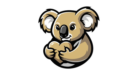 Charming Koala Mascot Holding a Heart, Perfect for Branding and Design.