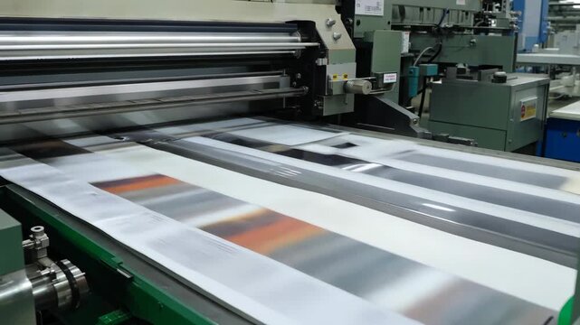High-Speed Printing Process in Action for Industrial Publishing and Mass Production