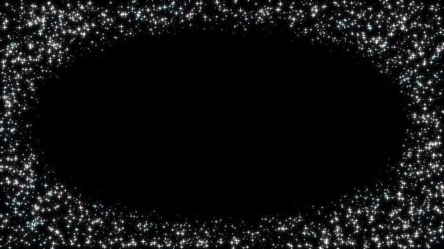 【透過背景】キラキラするフレーム動画素材：動画編集用：背景透過素材