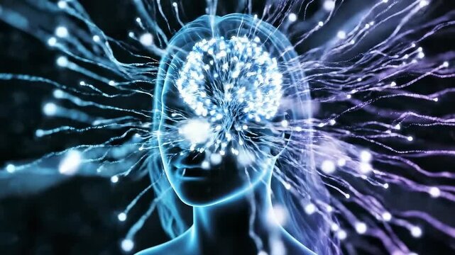Glowing Brain and Human Mind Concept