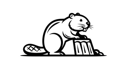 Detailed Beaver Illustration - A Classic Symbol of Hard Work and Ingenuity.